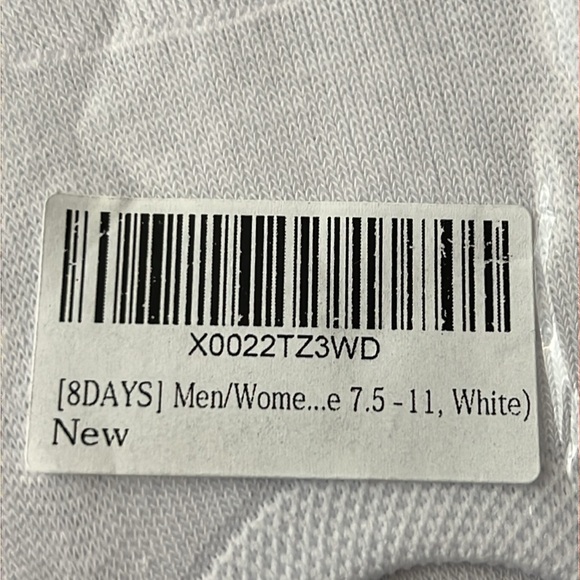 8 days: white no show socks. Men/Women size 7.5 - 11. - Picture 3 of 4
